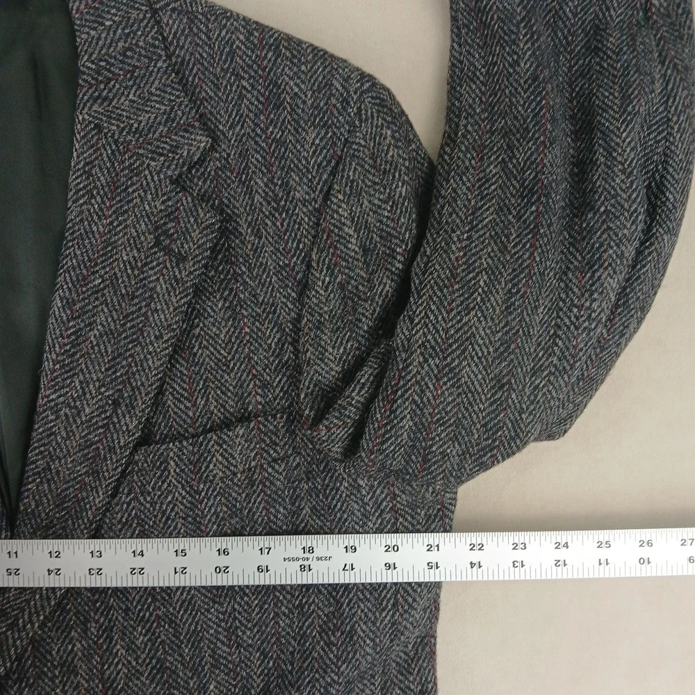 VTG Harris‎ Tweed Baskin 40R Mens Blazer 21x30 Herringbone FLAW